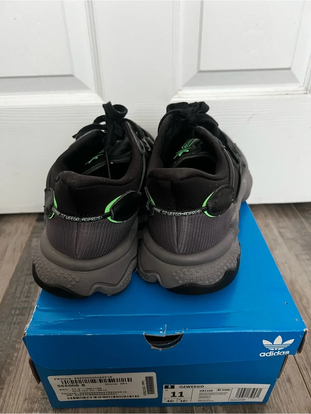 Adidas Ozweego 'Black Charcoal Screaming Green'